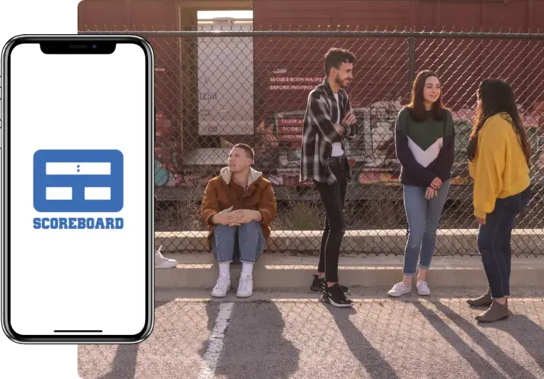 UI mockup of a fundraising platform called Scoreboard that enables the students to sell online, developed by Square Root solutions in Galway.