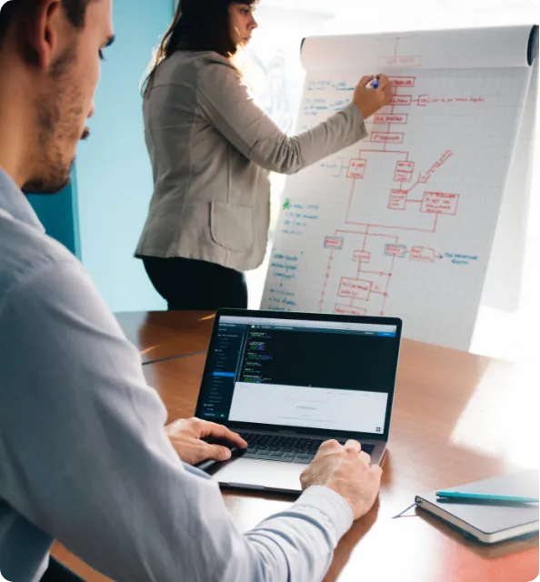 A developer working on an MVP page